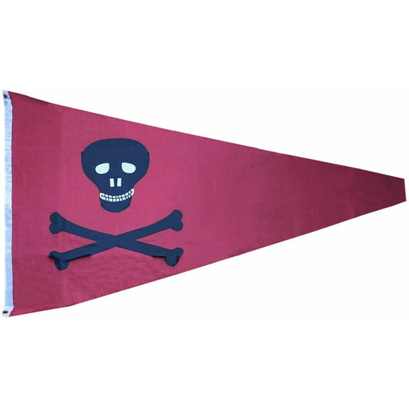 Pirate Yacht Club Burgee 1898 Red 100D Woven Poly Nylon 2x3 PENNANT Flag Banner