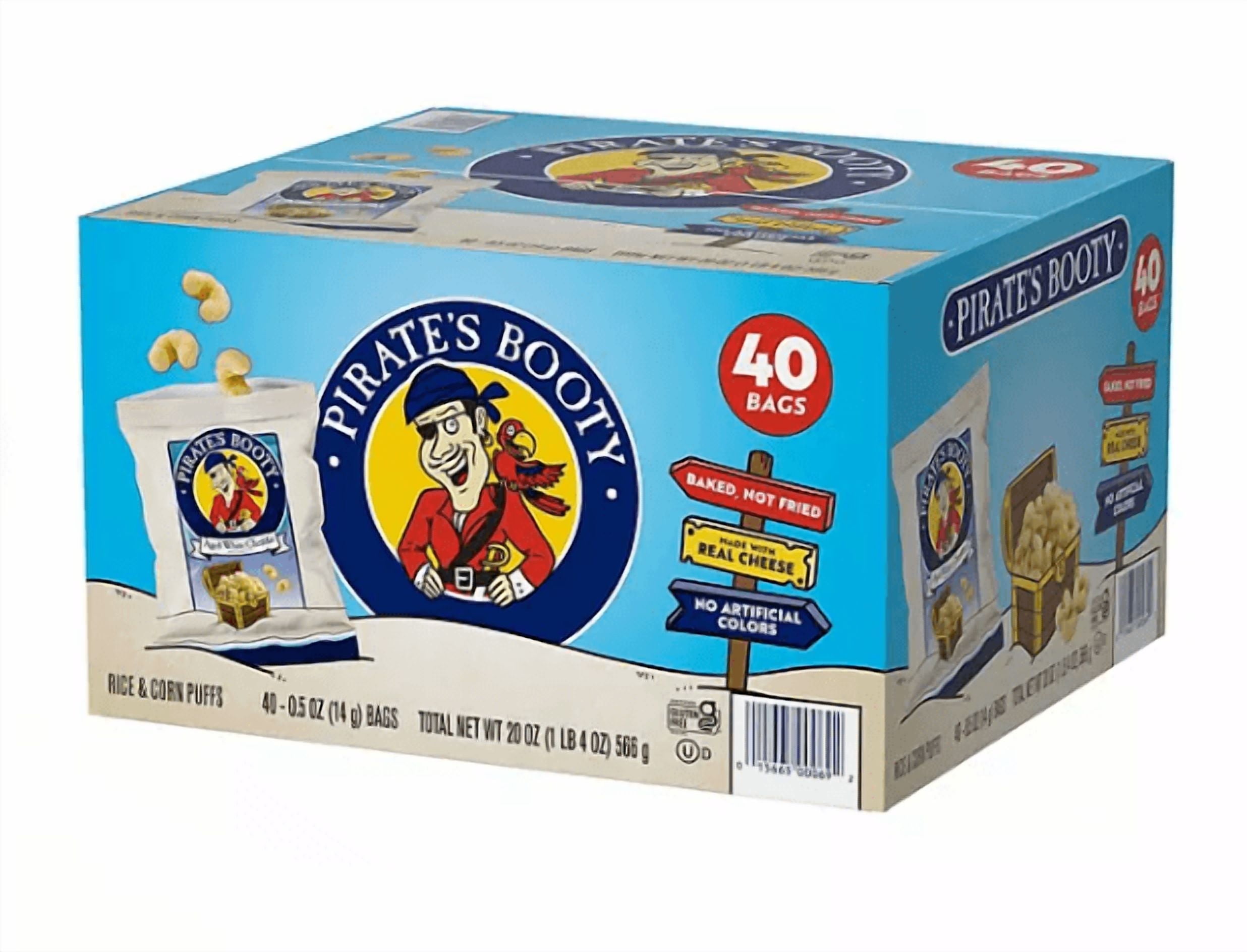 Pirate’s Booty Aged White Cheddar 0.5oz Packs – 40 Count