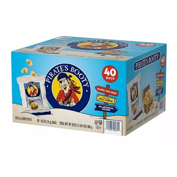 Pirate's Booty Aged White Cheddar 0.5 oz., 40 pk.