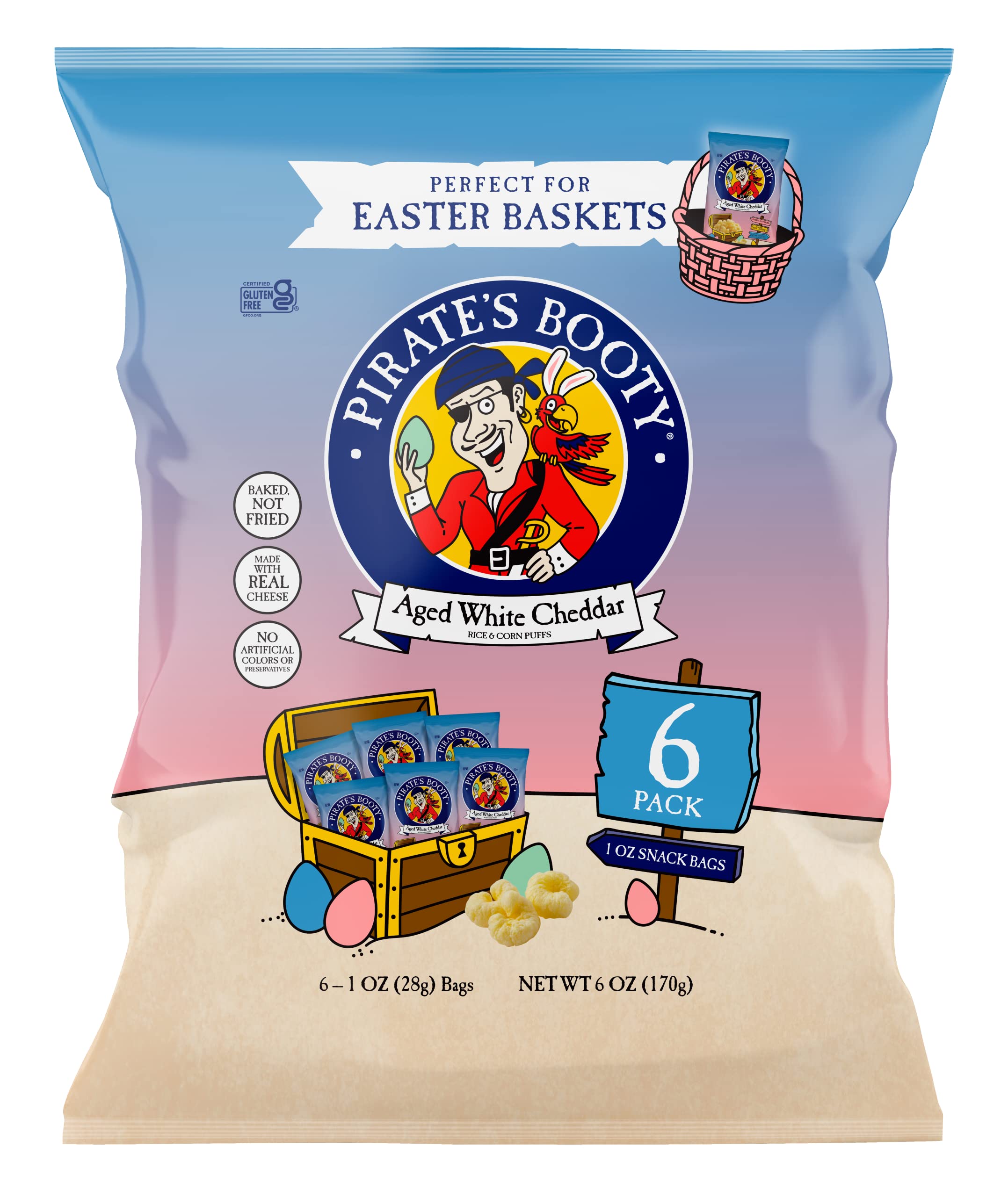 Pirate's Booty AgedITSC White Cheddar Cheese Puffs, Gluten-Free, Kids ...