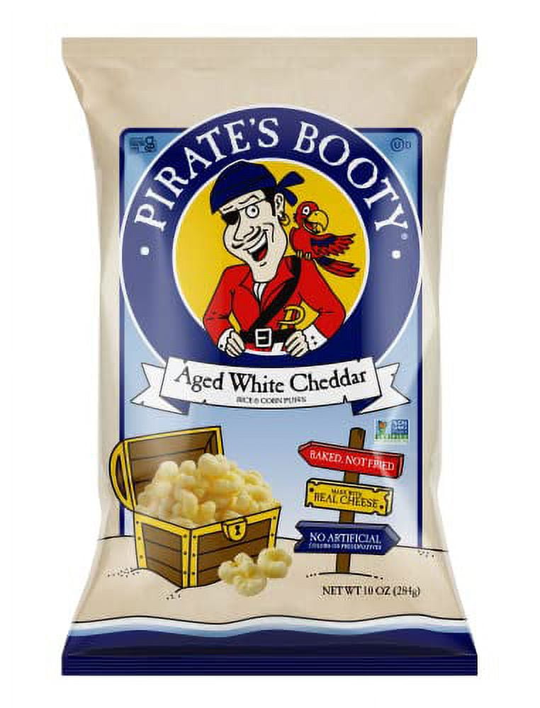 Pirate's Booty Cheese Puffs, Healthy Kids Snacks, Real Aged White Cheddar, 10oz Party Sized Bag ...