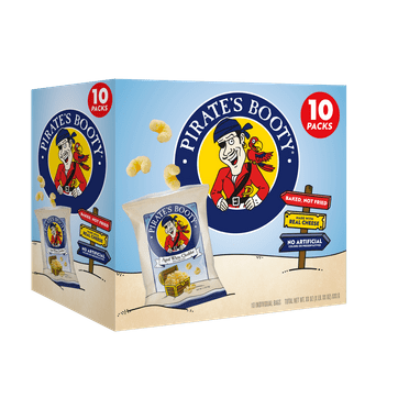 Pirate's Booty Gluten-Free Aged White Cheddar Cheese Puffs, 0.5 oz Bag, 10 Count