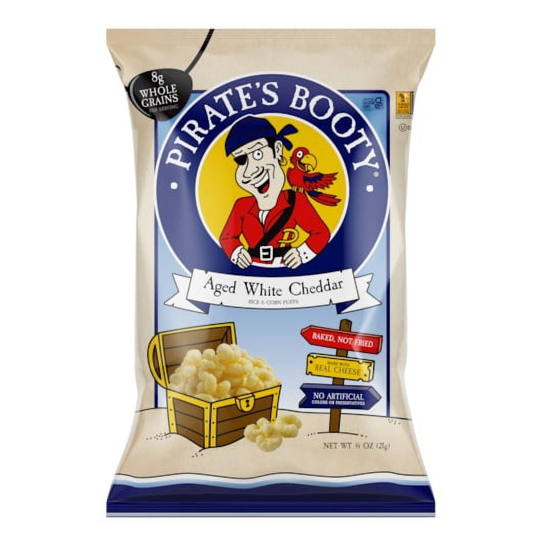 Pirate's Booty Rice and Corn Puffs Aged White Cheddar 10 oz Pack of 2