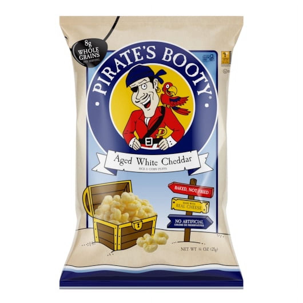 Pirate's Booty Rice and Corn Puffs Aged White Cheddar - 10 oz Pack of 3