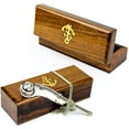 thumbnail image 1 of Pirate's Melody: Nickel-Plated Bosun's Pipe Whistle with Chain & Handcrafted Rosewood Anchor Case | Unleash The Spirit of The Sea with Nagina International's Maritime Decor Collection, 1 of 6