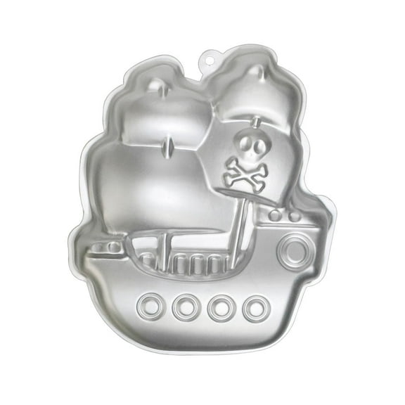 Kefixc PirateShip shape Cake Pan, cake tin, aluminum cake pan for birthdayparty and other occasions cake, dessert making, Silver.