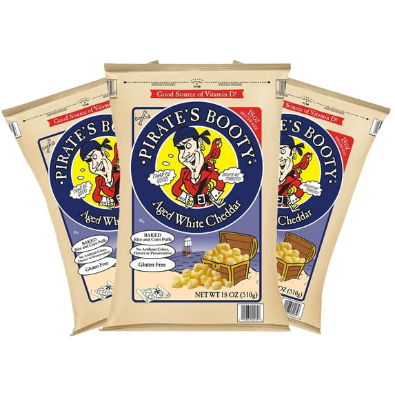 Pirates Booty White Cheddar, 18 oz. - 3 Pack