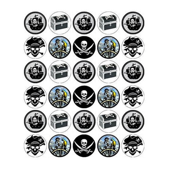 Pirates Chest Boxes Swords Ships Edible Cupcake Toppers