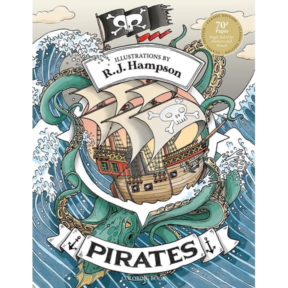 Pirates Coloring Book, (Paperback)