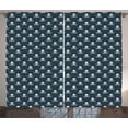 thumbnail image 1 of Ambesonne Pirates Curtains 2 Panel Set, Jolly Roger Pattern, 108" x 108", Dark Blue White, 1 of 3