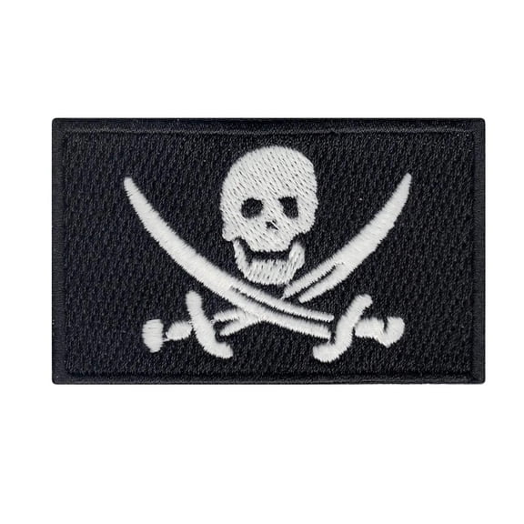 Pirates Flag Glow In Dark Iron On Patch