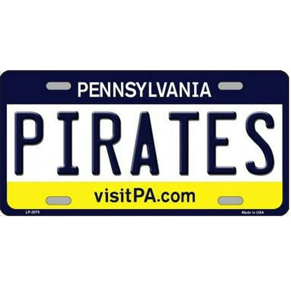Pirates Pennsylvania State Metal Vanity License Plate
