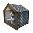 thumbnail image 1 of Pirates Pet House, Jolly Roger Pattern in Classic Nautical Colors Dangerous Halloween Character, Outdoor & Indoor Portable Dog Kennel with Pillow and Cover, 5 Sizes, Dark Blue White, by Ambesonne, 1 of 5