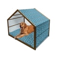 thumbnail image 1 of Pirates Pet House, Piratical Accessory Ornament Vintage Buccaneer Sailor Elements Illustration on Blue, Outdoor & Indoor Portable Dog Kennel with Pillow and Cover, 5 Sizes, Multicolor, by Ambesonne, 1 of 4