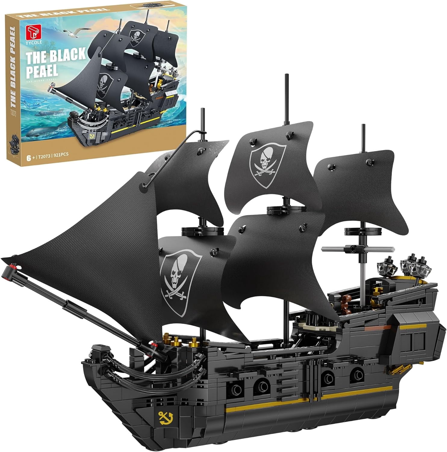 Habow Pirates Ship Building Blocks, Black Pearl Sailboat, 921
