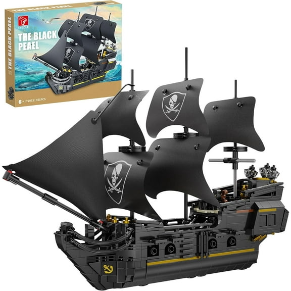 Pirates Ship Building Blocks Toy Sets, MOC Black Pearl Sailboat Toy Model Compatible with Lego,Excellent Gift and Collection for Adults and Kids who Like Pirate Ship