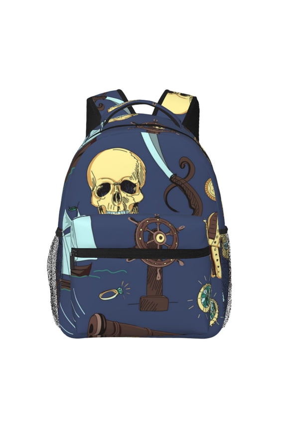 Pirates Skull Map Treasure Vintage Laptop Backpack Travel Rucksack for Teens Adults, Fits 15-inch Notebook