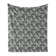 thumbnail image 1 of Pirates Soft Flannel Fleece Blanket, Greyscale Pattern Dead Man Skulls with Hat and Eye Patches and Doodle Outlines, Cozy Plush for Indoor and Outdoor Use, 50" x 70", Grey Pale Grey, by Ambesonne, 1 of 5