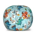 thumbnail image 1 of Pirates Storage Toy Bag Chair, Pirates Crocodile Octopus Shark Crab Seagulls Parrot Bottle of Rum Cartoon Style, Stuffed Animal Organizer Washable Bag, Large Size, Multicolor, by Ambesonne, 1 of 3