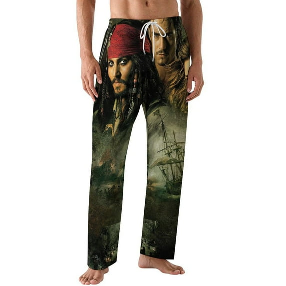 Pirates of The Caribbean Men's Pajama Pants Ultra Lightweight Pjs Bottoms Sleepwear Bottom Pants with Pocket Drawstring