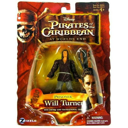 Pirates of The Carribean Prisoner Will Turner Zizzle Figure w/ Sword & Navigational Charts