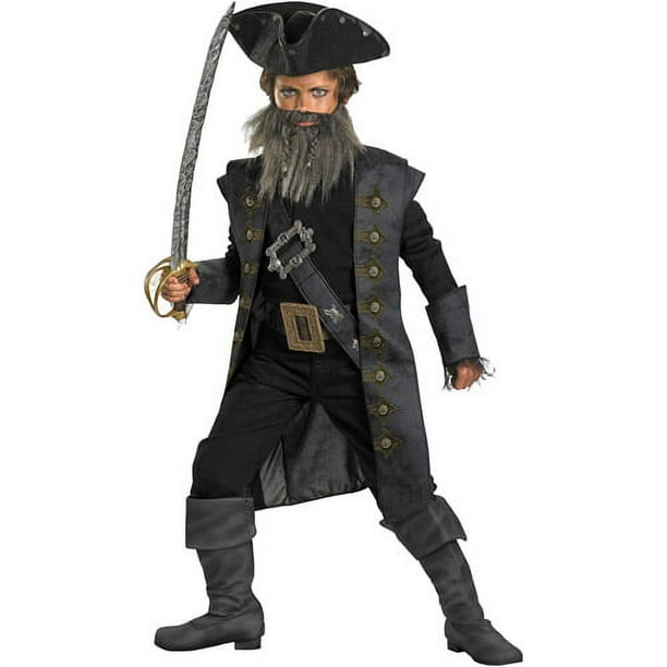 Pirates of the Caribbean Black Beard Deluxe Child Halloween Costume ...