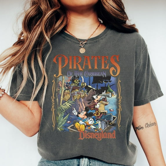 Pirates of the Caribbean Comfort Colors T-Shirt, Mickey and Friends Pirates, Disneyland Vacation Tees, Men's Disney Trip Shirt