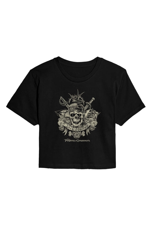 - Jack Sparrow Tattoo - Juniors Cropped Graphic T-Shirt
