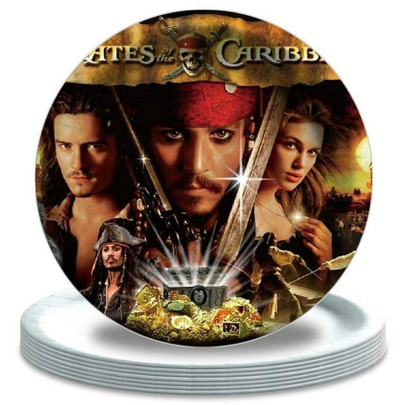 Pirates of the Caribbean Birthday Decorations Plates Party Supplies Tableware Disposable Dinnerware