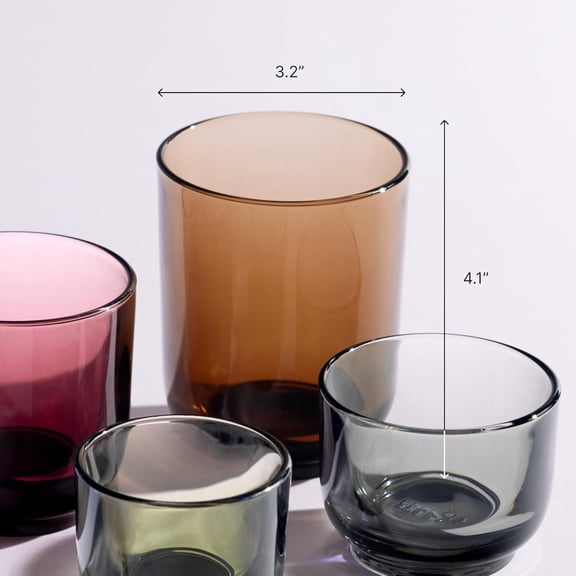 Pirch Latte Glasses 11 oz Artisanal Cups, Set of 2, Dishwasher Safe Coffee Glasses for Espresso Drinks & Latte Art – Amber