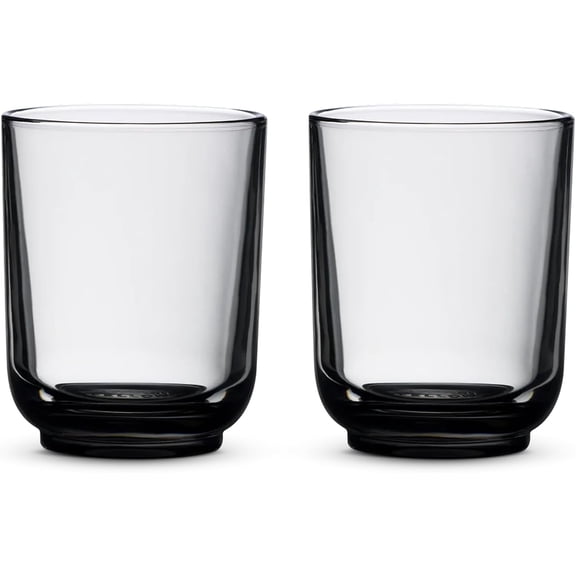 Pirch Latte Glasses 11 oz Artisanal Cups, Set of 2, Dishwasher Safe Coffee Glasses for Espresso Drinks & Latte Art Smoke