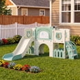 thumbnail image 1 of Pirecart 10-in-1 Slide Set for Kids Age 3+, Toddler Climber Slide Set with Ball, Drawing Board, Non-Slip Steps, Indoor Outdoor Playground, Green White, 1 of 8