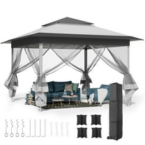 Pirecart 11' x 11' Pop up Canopy Tent Outdoor Instant Canopy Tent Patio Gazebo Shade Shelter with Mesh Sidewalls