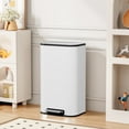 thumbnail image 1 of Pirecart 13.2 Gal Trash Can, Large Capacity Kitchen Grabage Can with Soft Lid & Pedal, Stainless Steel Trash Can with Removable Inner Bucket, Handles, White, 1 of 8