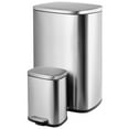 thumbnail image 1 of Pirecart 13.2 Gallon and 1.3 Gallon Trash Can Combo, Stainless Steel Kitchen Garbage Can, Silver, 1 of 9