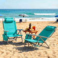 thumbnail image 1 of Pirecart 2 PCS Foldable Beach Chairs, Wide 25" Low Backpack Beach Chair for Adults, with Storage Bag, Cooler Pouch,Towel Bar, Headrest, Green, 1 of 11