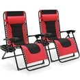 thumbnail image 1 of Pirecart 2pcs Padded Outdoor Zero Gravity Chair with Armrests and Side Tray, 1 of 8