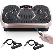 Pirecart 3D Vibration Plate Exercise Machine Full Body Workout Home Platform with Remote Control, Acupressure Nodes, 2 Resistance Bands, Gold