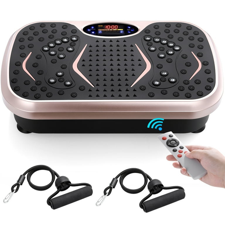 Pirecart 3D Vibration Plate Exercise Machine Full Body Workout Home Platform with Remote Control Acupressure Nodes 2 Resistance Bands