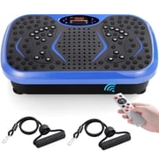 Pirecart 3D Vibration Plate Exercise Machine, Vibrating Board 265LBS Capacity, Workout Vibration Platform with Resistance Bands, Remote Control, Blue