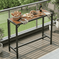 thumbnail image 1 of Pirecart 40" Bar Table, Outdoor Counter Height Table W/ Adjustable Foot & HDPE Top, E-Coating & Hammer-Finish Frame, All Weather for Hot Tub,Balcony,Poolside,Kitchen, Yellow Teak, 1 of 10