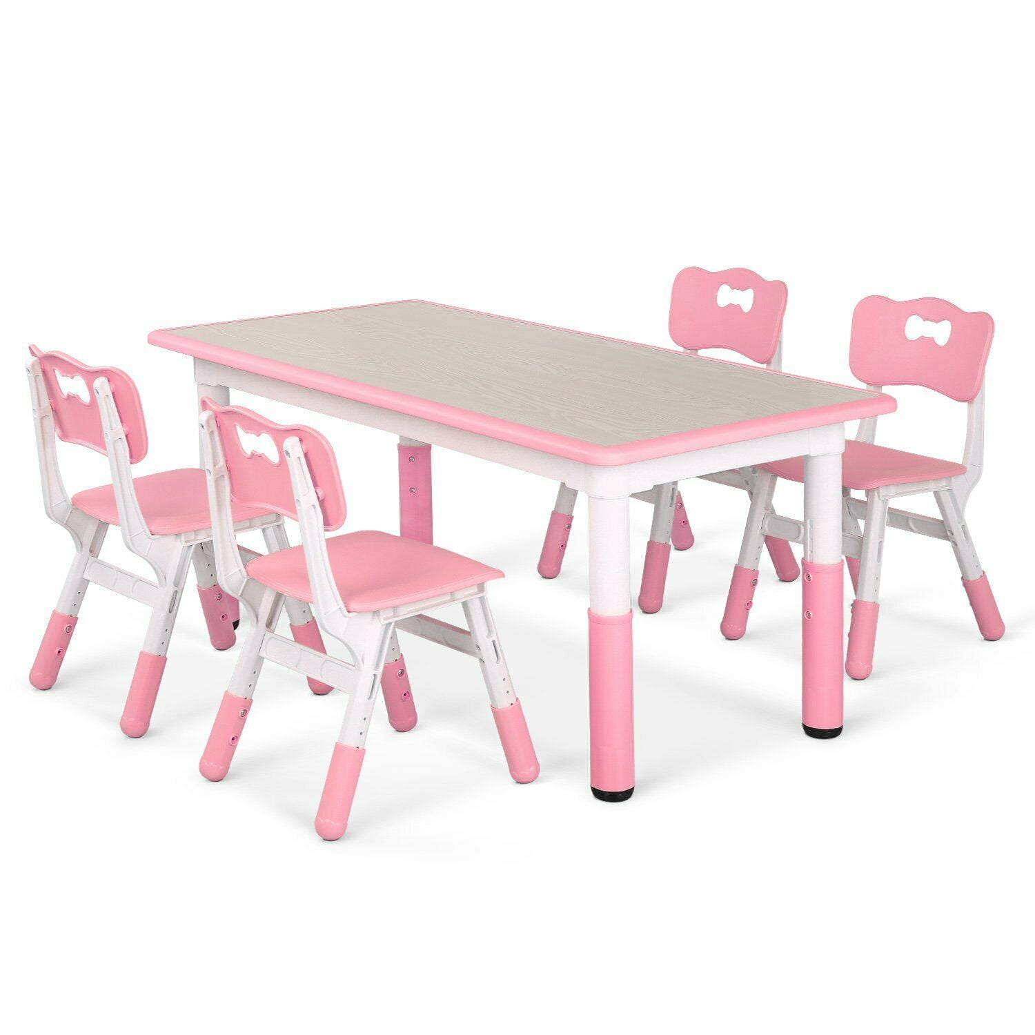 Pirecart 5-Piece Kids Table and 4 Chairs Children Activity Table for ...