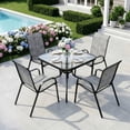 thumbnail image 1 of Pirecart 5-Piece Outdoor Patio Dining Table Set with 4 Stackable Textilene Chairs for for Patio, Lawn, Garden, Gray, 1 of 10
