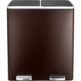 thumbnail image 1 of Pirecart 60 Step Trash Can Rectangular Stainless Steel Dual Compartment Garbage Can, Brown, 1 of 10