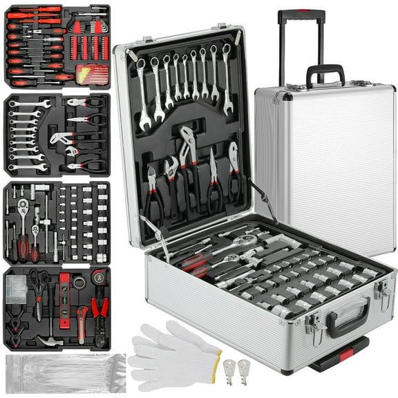 Pirecart 799pcs Mechanic Tool Box Set, with Aluminum Trolley Case,for Home, Dorm,Garage, and Automotive