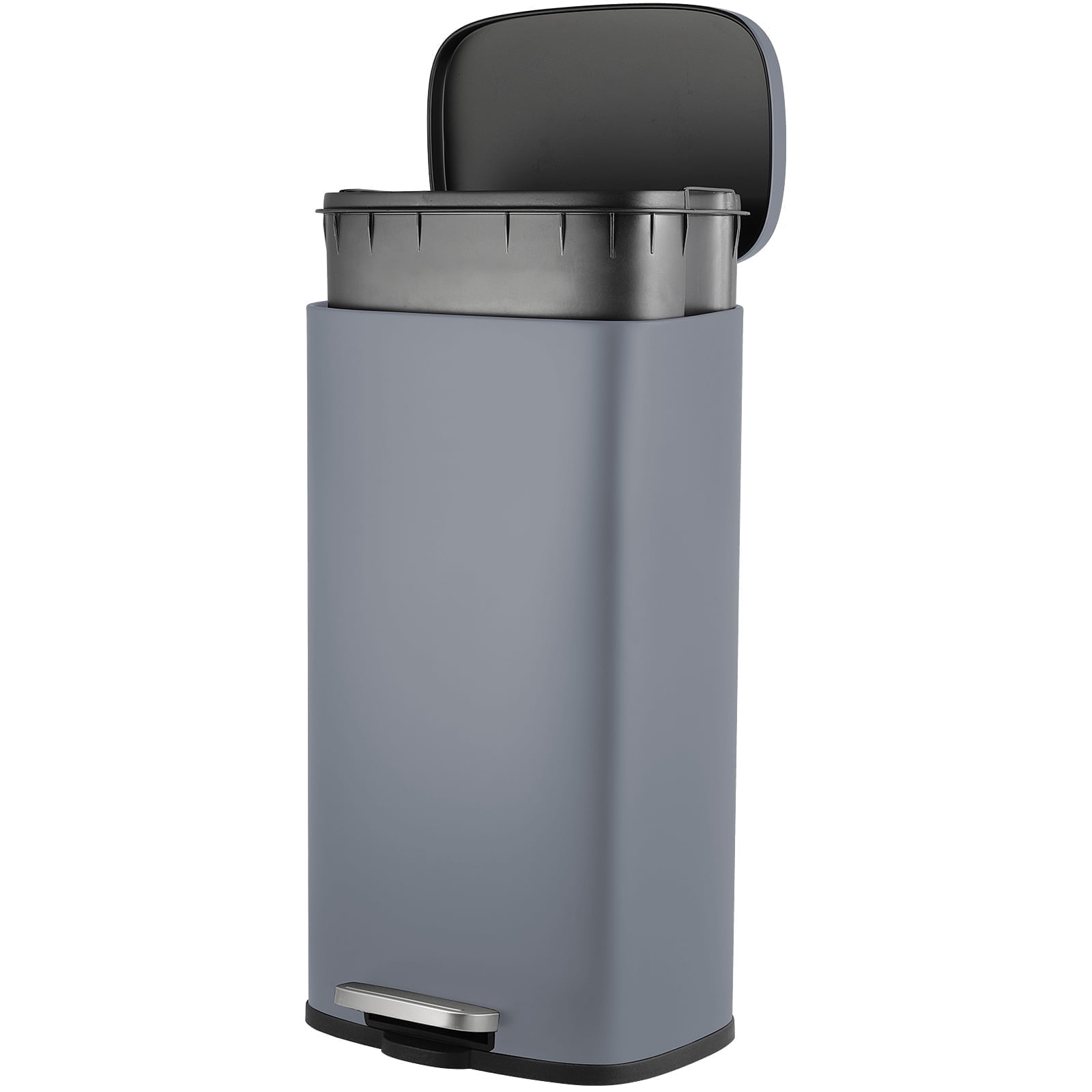 Pirecart 8 Gallon Trash Can Stainless Steel Step on Kitchen Trash Can ...