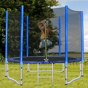 Pirecart 8FT Trampoline for Kids Outdoor Round Recreational Trampoline with Enclosure Net, Ladder, 286lbs Weight Capacity