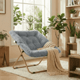 thumbnail image 1 of Pirecart Comfy Moon Chair, Foldable Soft Faux Fur Lounge Chair for Living Room, Bedroom, Dorms, X-Large Reading Chair, Gray, 1 of 12