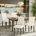 thumbnail image 1 of Pirecart Dining Chairs Set of 4, Modern Armless Side Chairs for Dining Room & Kitchen, Button-Tufted Parsons Design Upholstered Fabric Chairs with Solid Wood Legs, Beige, 1 of 8