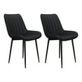 thumbnail image 1 of Pirecart Dining Chairs Set of 2, PU Leather Upholstered Dining Room Chairs, Modern High Back Kitchen Chairs with Thick Cushions and Metal Legs, Black, 1 of 8